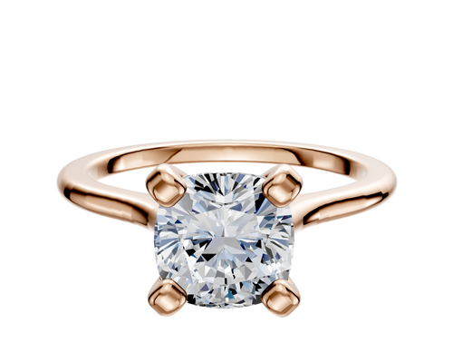 14K Rose Gold 4 Prong Cathedral Dome 1.5mm Engagement Ring