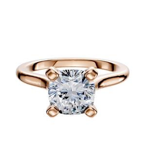 14K Rose Gold 4 Prong Cathedral Dome 2.0mm Engagement Ring