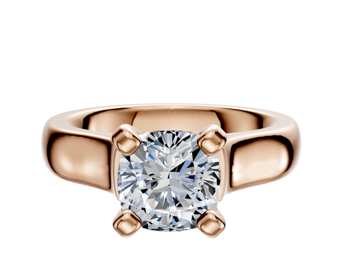 14K Rose Gold 4 Prong Cathedral Dome 4.0mm Engagement Ring