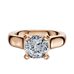 14K Rose Gold 4 Prong Cathedral Dome 4.0mm Engagement Ring