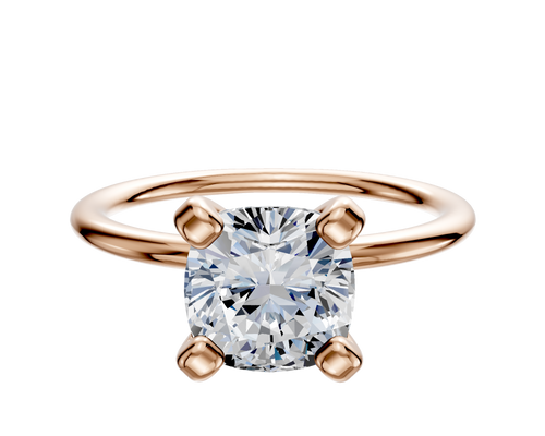 14K Rose Gold 4 Prong Classic Dome 1.5mm Engagement Ring