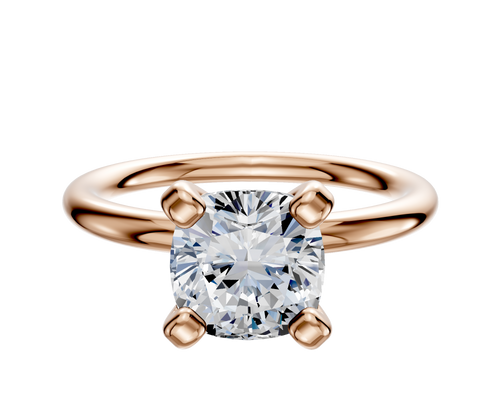14K Rose Gold 4 Prong Classic Dome 2.0mm Engagement Ring