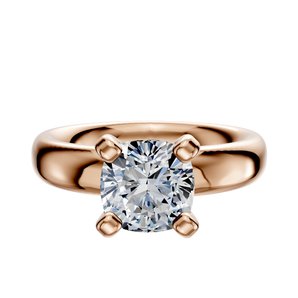 14K Rose Gold 4 Prong Classic Dome 4.0mm Engagement Ring