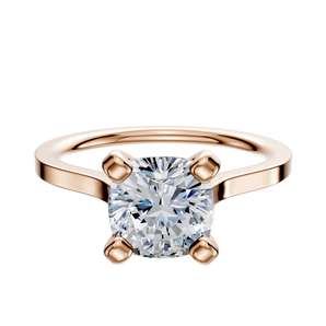 14K Rose Gold 4 Prong Cathedral Flat 1.5mm Engagement Ring