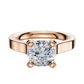 14K Rose Gold 4 Prong Cathedral Flat 3.0mm Engagement Ring