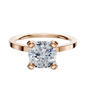 14K Rose Gold 4 Prong Classic Flat 1.5mm Engagement Ring