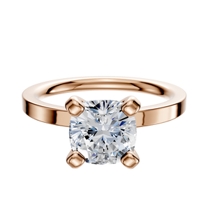 14K Rose Gold 4 Prong Classic Flat 2.0mm Engagement Ring