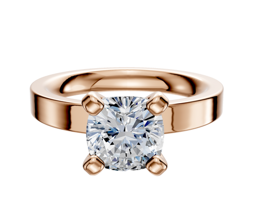 14K Rose Gold 4 Prong Classic Flat 3.0mm Engagement Ring