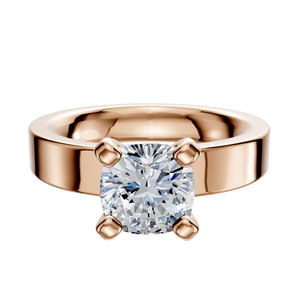 14K Rose Gold 4 Prong Classic Flat 4.0mm Engagement Ring