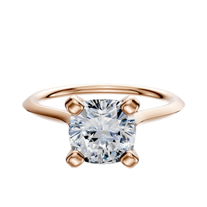 14K Rose Gold 4 Prong Cathedral Knife Edge 1.5mm Engagement Ring