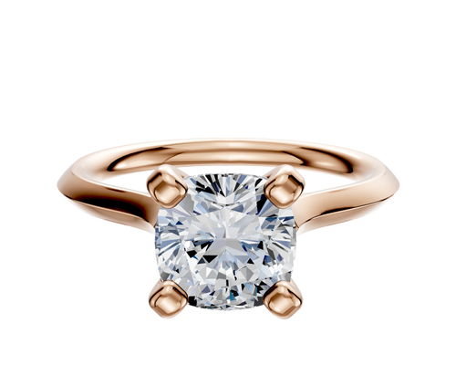 14K Rose Gold 4 Prong Cathedral Knife Edge 2.0mm Engagement Ring