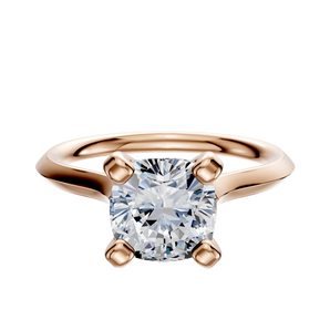 14K Rose Gold 4 Prong Cathedral Knife Edge 2.0mm Engagement Ring