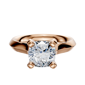 14K Rose Gold 4 Prong Cathedral Knife Edge 3.0mm Engagement Ring