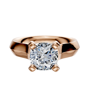 14K Rose Gold 4 Prong Cathedral Knife Edge 4.0mm Engagement Ring