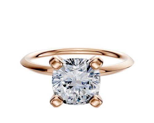 14K Rose Gold 4 Prong Classic Knife Edge 1.5mm Engagement Ring