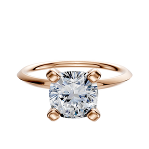 14K Rose Gold 4 Prong Classic Knife Edge 1.5mm Engagement Ring