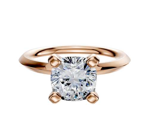 14K Rose Gold 4 Prong Classic Knife Edge 2.0mm Engagement Ring