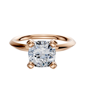 14K Rose Gold 4 Prong Classic Knife Edge 2.0mm Engagement Ring