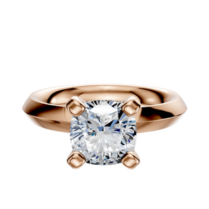14K Rose Gold 4 Prong Classic Knife Edge 3.0mm Engagement Ring