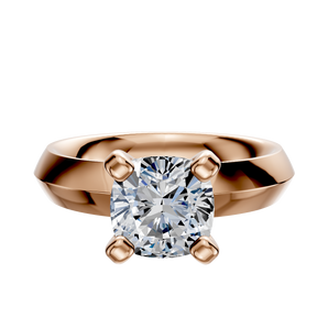 14K Rose Gold 4 Prong Classic Knife Edge 4.0mm Engagement Ring