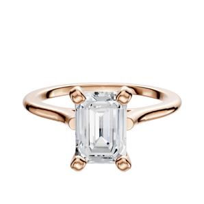 14K Rose Gold 4 Prong Cathedral Dome 1.5mm Engagement Ring