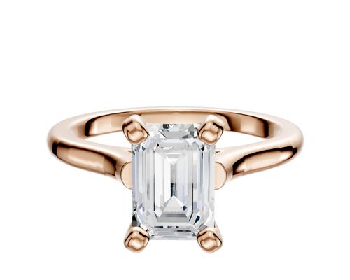 14K Rose Gold 4 Prong Cathedral Dome 2.0mm Engagement Ring