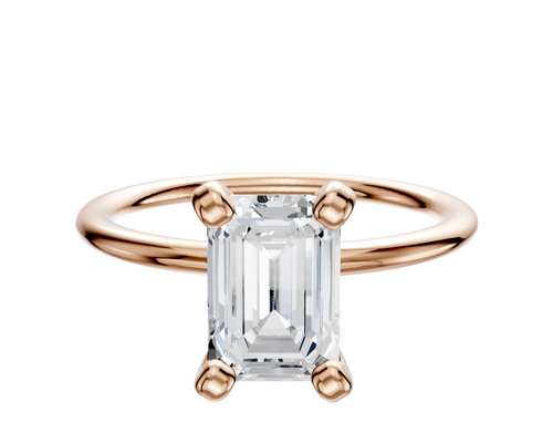 14K Rose Gold 4 Prong Classic Dome 1.5mm Engagement Ring