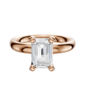 14K Rose Gold 4 Prong Classic Dome 3.0mm Engagement Ring
