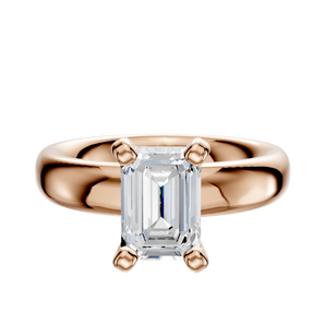 14K Rose Gold 4 Prong Classic Dome 4.0mm Engagement Ring