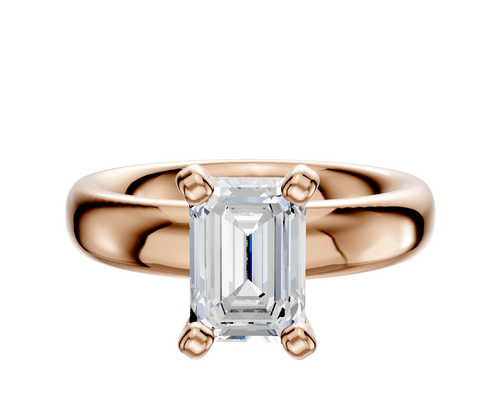 18K Rose Gold 4 Prong Classic Dome 4.0mm Engagement Ring