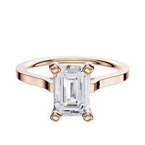 14K Rose Gold 4 Prong Cathedral Flat 1.5mm Engagement Ring