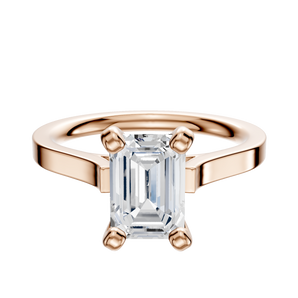 14K Rose Gold 4 Prong Cathedral Flat 2.0mm Engagement Ring