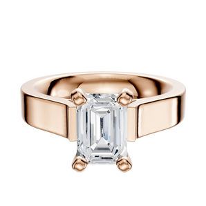 14K Rose Gold 4 Prong Cathedral Flat 4.0mm Engagement Ring