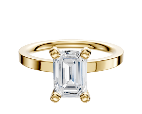 18K Yellow Gold 4 Prong Classic Flat 2.0mm Engagement Ring