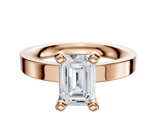 14K Rose Gold 4 Prong Classic Flat 3.0mm Engagement Ring