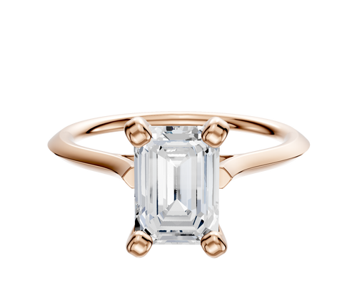 14K Rose Gold 4 Prong Cathedral Knife Edge 1.5mm Engagement Ring