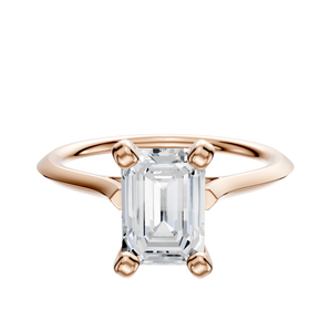 14K Rose Gold 4 Prong Cathedral Knife Edge 1.5mm Engagement Ring