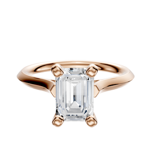 14K Rose Gold 4 Prong Cathedral Knife Edge 2.0mm Engagement Ring