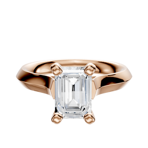 14K Rose Gold 4 Prong Cathedral Knife Edge 3.0mm Engagement Ring