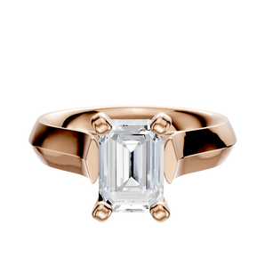 14K Rose Gold 4 Prong Cathedral Knife Edge 4.0mm Engagement Ring