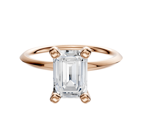 14K Rose Gold 4 Prong Classic Knife Edge 1.5mm Engagement Ring