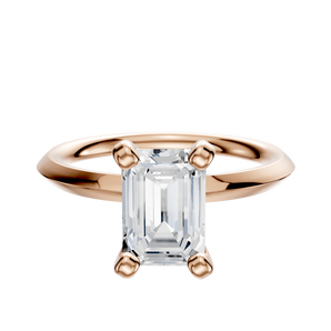 14K Rose Gold 4 Prong Classic Knife Edge 2.0mm Engagement Ring