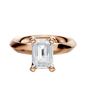 14K Rose Gold 4 Prong Classic Knife Edge 3.0mm Engagement Ring