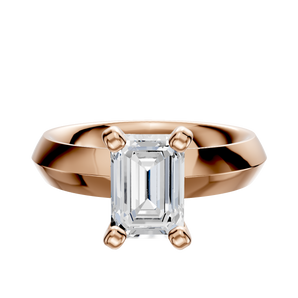 14K Rose Gold 4 Prong Classic Knife Edge 4.0mm Engagement Ring