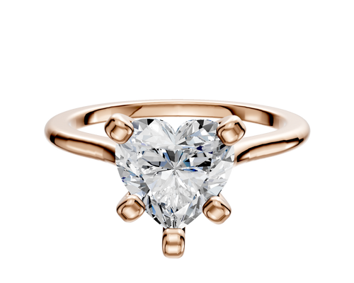 14K Rose Gold 4 Prong Cathedral Dome 1.5mm Engagement Ring