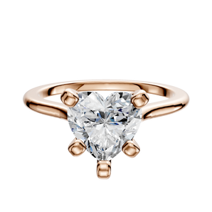 14K Rose Gold 4 Prong Cathedral Dome 1.5mm Engagement Ring