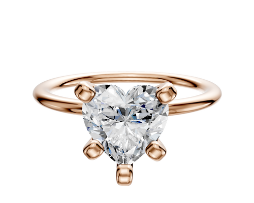 14K Rose Gold 4 Prong Classic Dome 1.5mm Engagement Ring