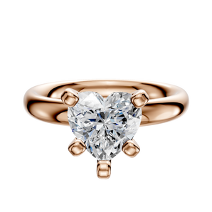 14K Rose Gold 4 Prong Classic Dome 3.0mm Engagement Ring