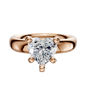 14K Rose Gold 4 Prong Classic Dome 4.0mm Engagement Ring