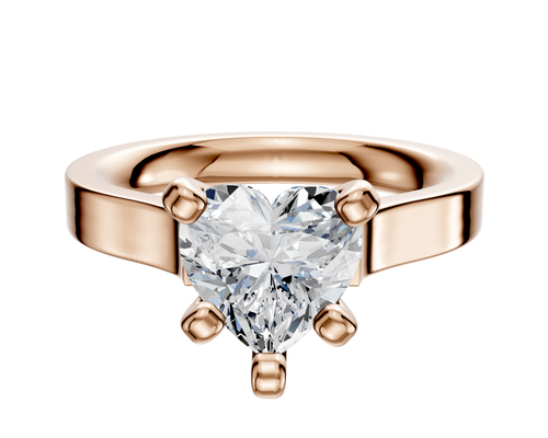 14K Rose Gold 4 Prong Cathedral Flat 3.0mm Engagement Ring